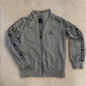 Jordan Charcoal Zip-Up Jacket with sleeve Logo